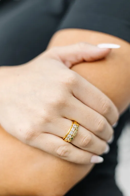 The Samaya 3 Piece Embellished Ring Set sold by Bella Rose boutique