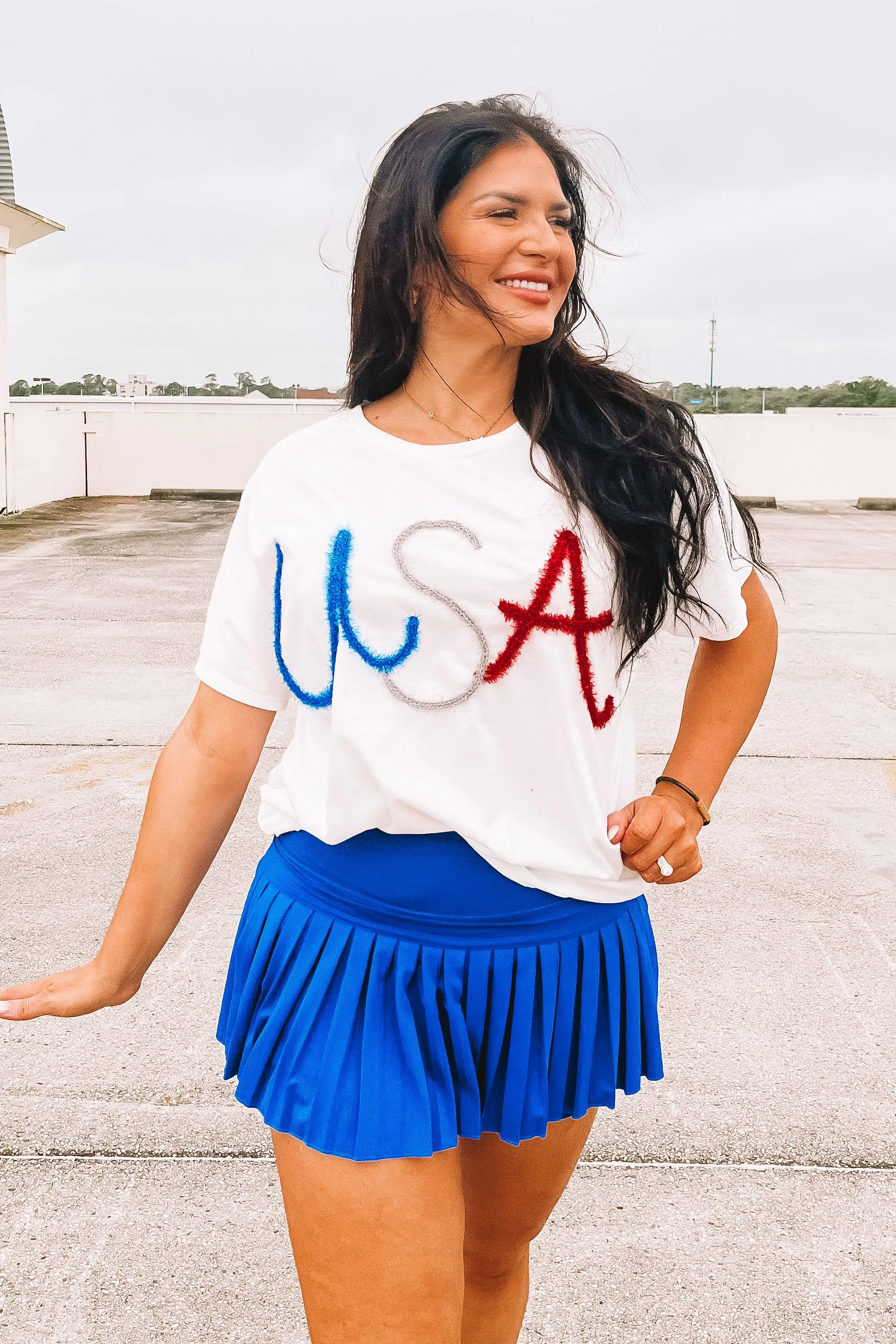 RESTOCK: USA Tinsel Top sold by Bella Rose boutique