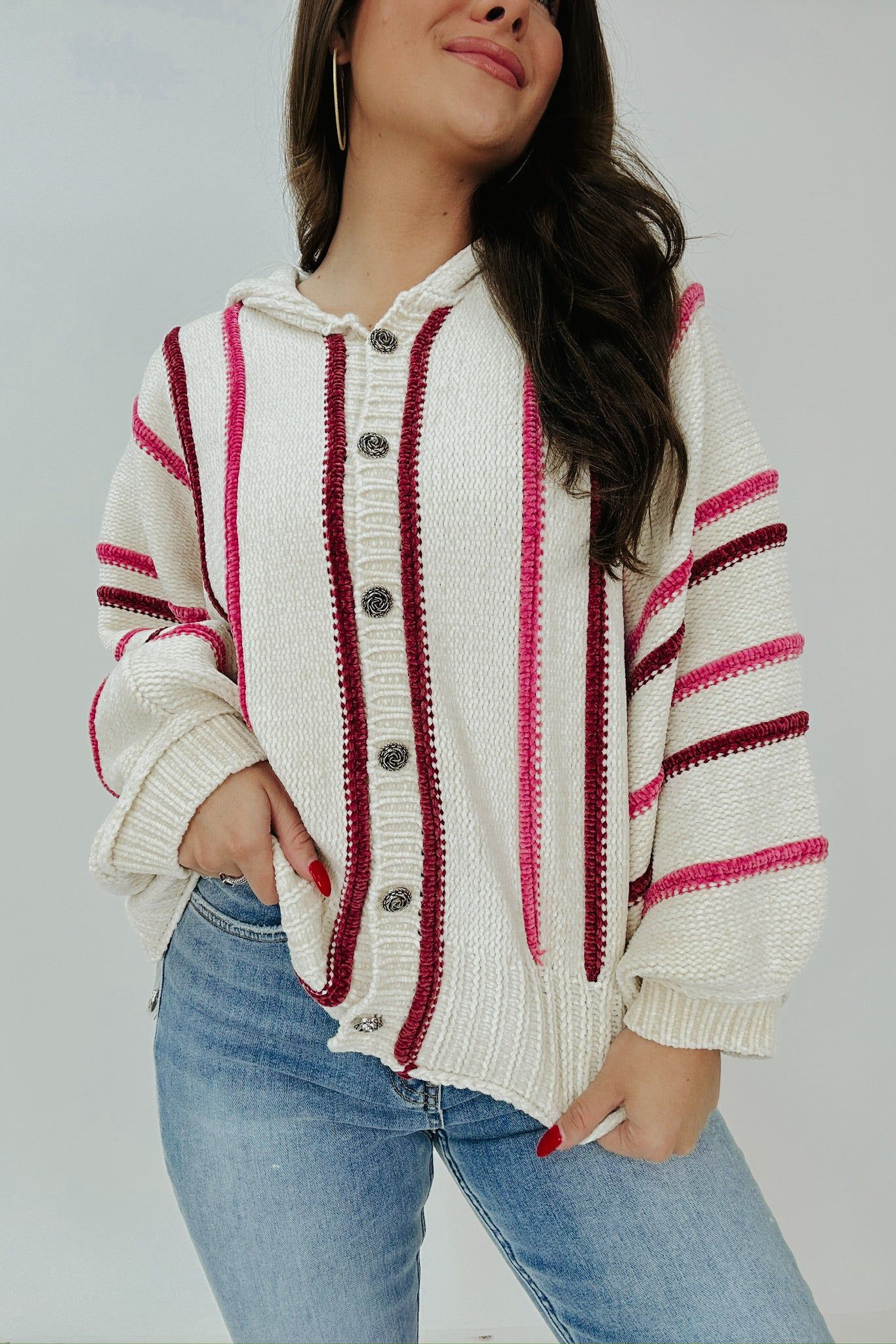 Change Is In The Air Hooded Button Up Sweater sold by Bella Rose boutique product image thumbnail 5