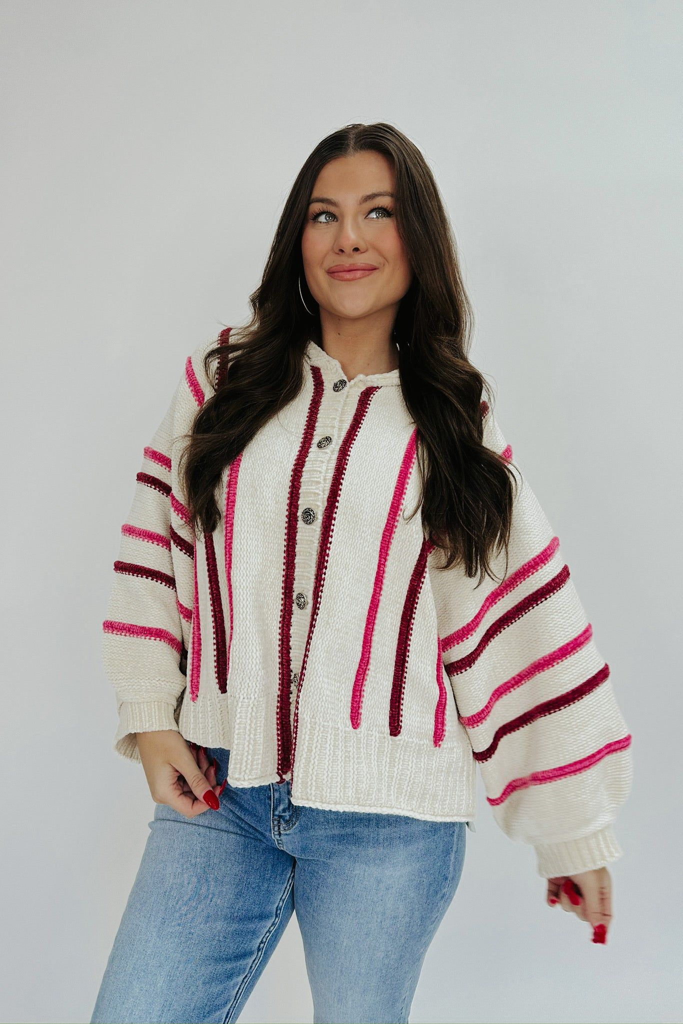 Change Is In The Air Hooded Button Up Sweater sold by Bella Rose boutique product image thumbnail 4