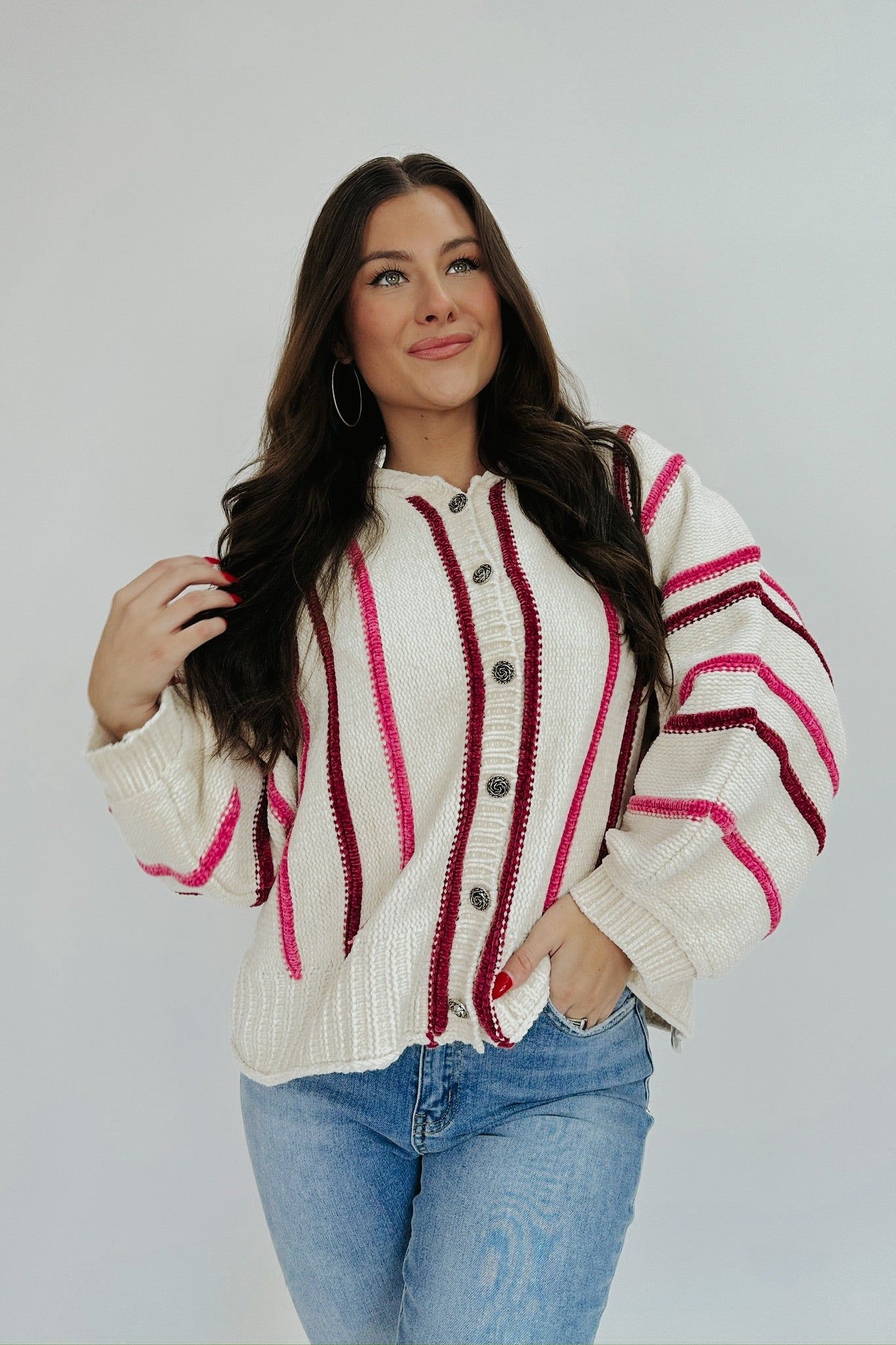 Change Is In The Air Hooded Button Up Sweater sold by Bella Rose boutique product image thumbnail 3