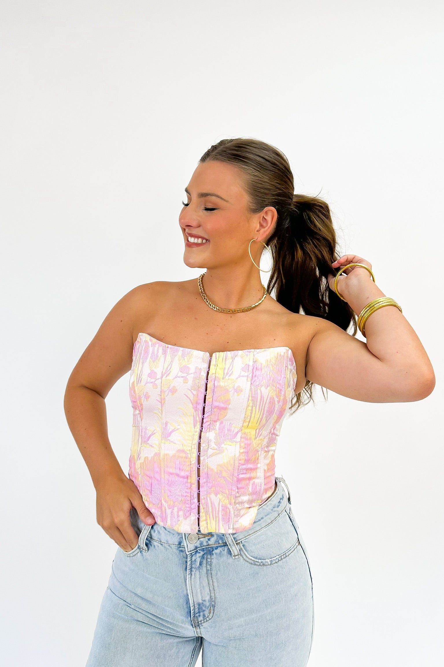 Bubbly Promises Bustier Top sold by Bella Rose boutique