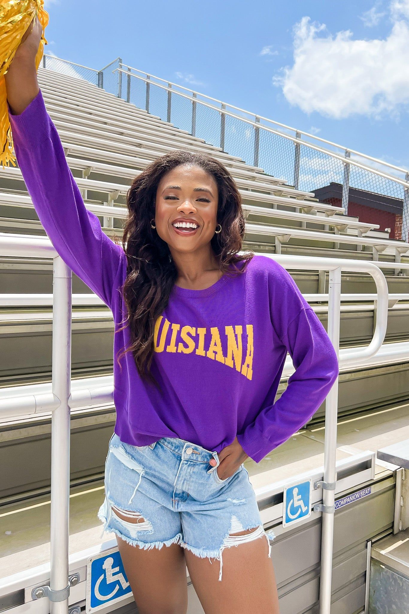 Lets Go LSU Sweater sold by Bella Rose boutique product image thumbnail 2