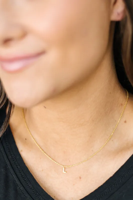 Mini Embellished Initial Necklace sold by Bella Rose boutique