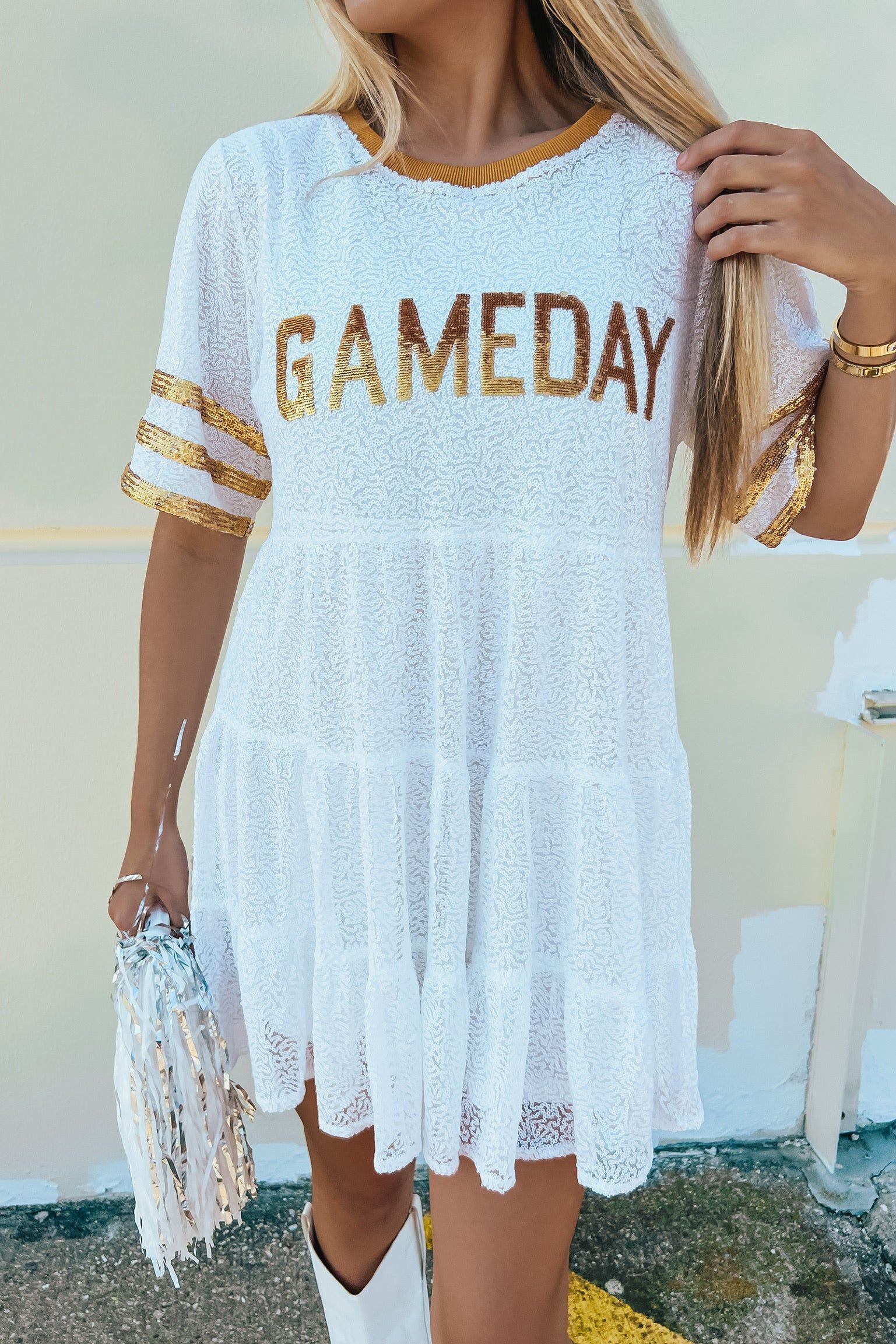 Gameday Babydoll Sequin Dress sold by Bella Rose boutique product image thumbnail 4
