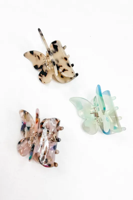 Butterfly 3 Piece Hair Clip Set sold by Bella Rose boutique