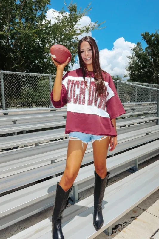 Touch Down For The Win Sequin Top made by Fantastic Fawn