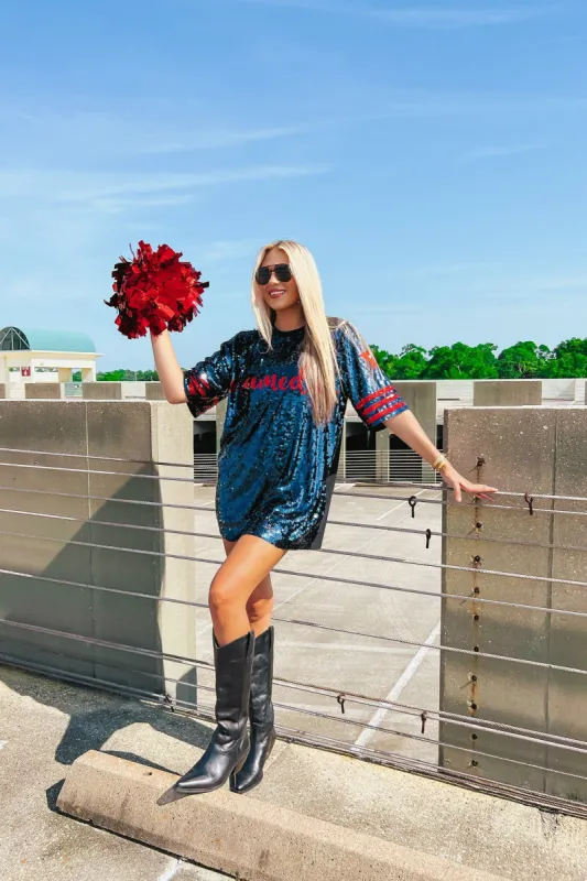 Gameday Glam Sequin Dress sold by Bella Rose boutique
