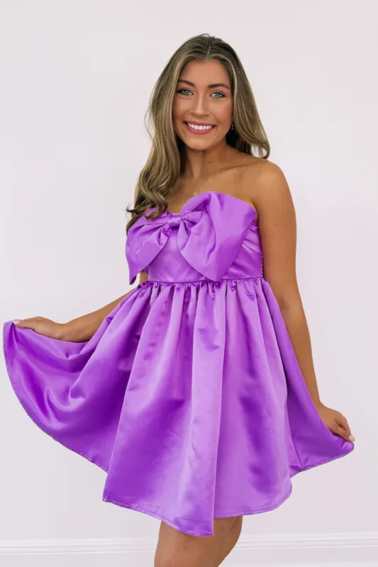 Always Celebrating Satin Mini Dress sold by Bella Rose boutique