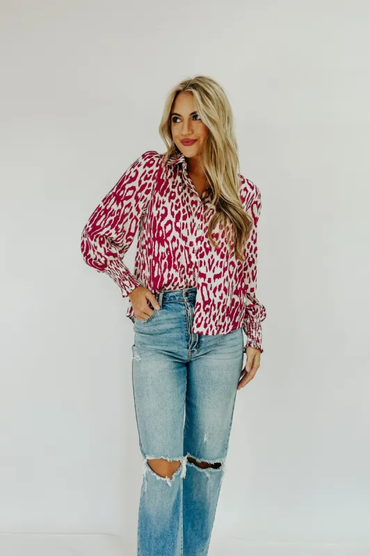 Wildly Gorgeous Satin Blouse sold by Bella Rose boutique
