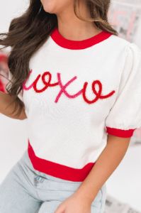 "XOXO" Sweater sold by Bella Rose boutique