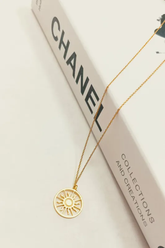 Simple Golden Sun Necklace sold by Bella Rose boutique