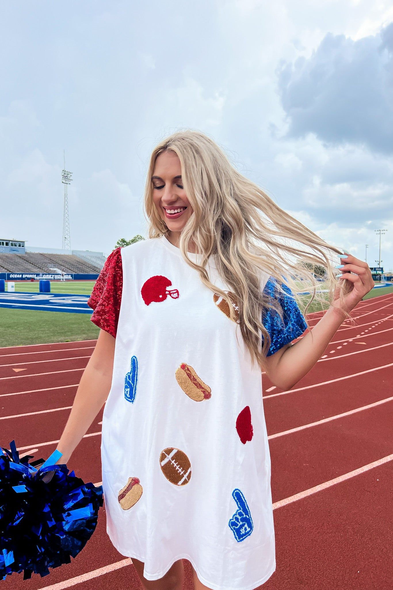 Queen Of Football Sparkles Dress sold by Bella Rose boutique product image thumbnail 3