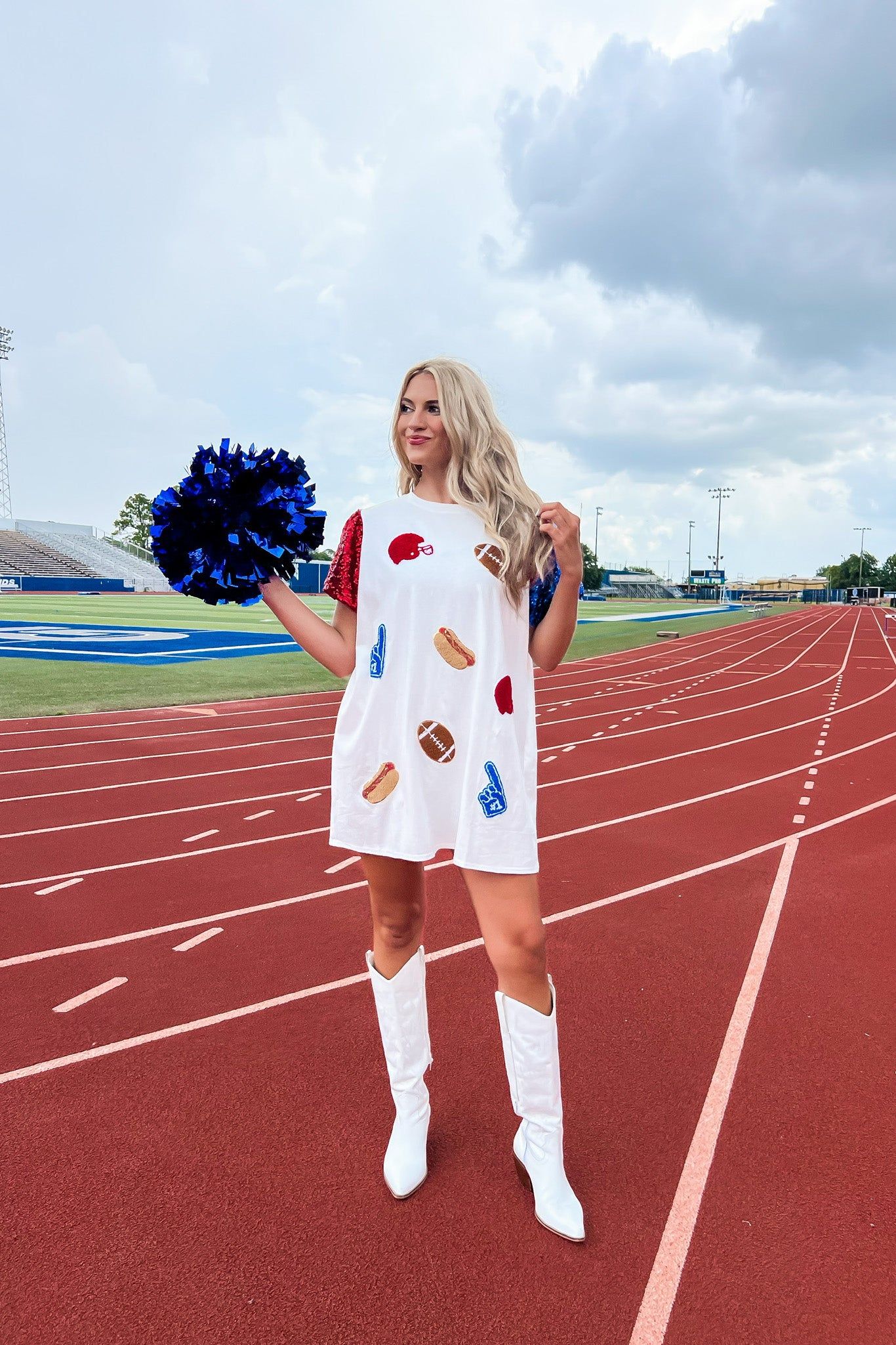 Queen Of Football Sparkles Dress sold by Bella Rose boutique