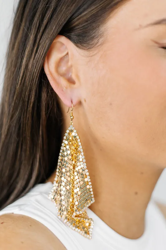 Square Mesh Chain Embellished Earrings sold by Bella Rose boutique