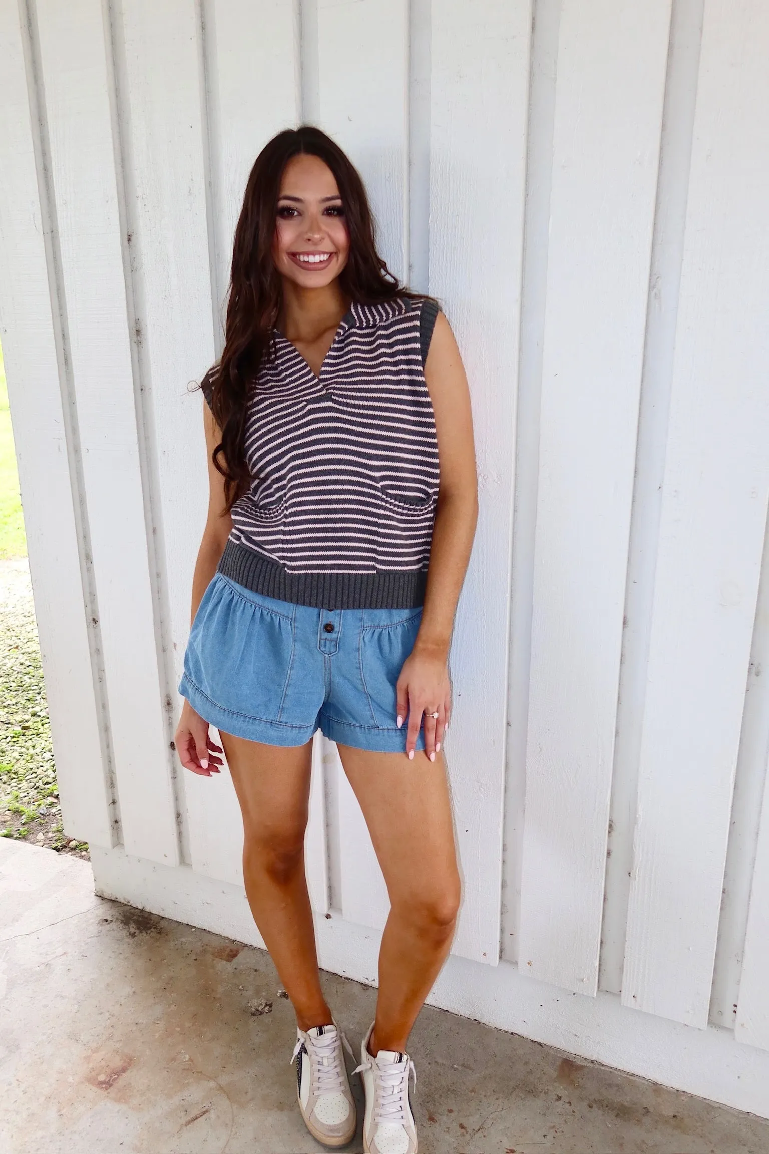 Seasonal Sophistication Sleeveless Sweater sold by Bella Rose boutique