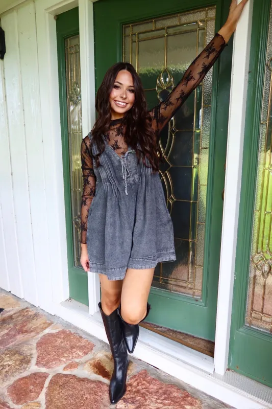 Breezy Weekend Denim Romper sold by Bella Rose boutique