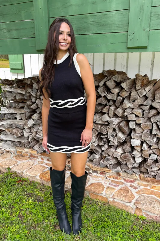 Cool Confidence Knit Skirt sold by Bella Rose boutique