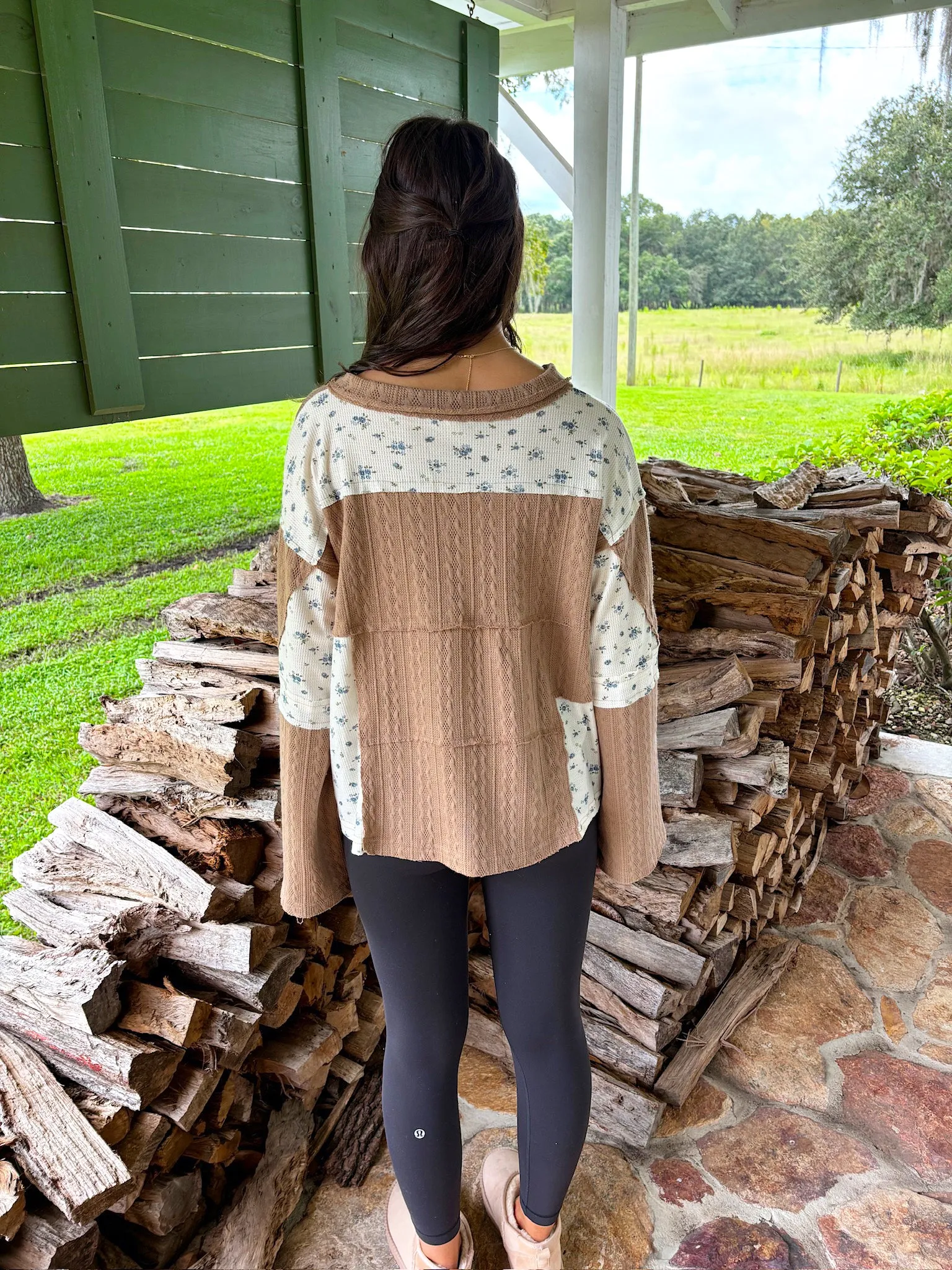 Selectively Social Contrast Floral Top sold by Bella Rose boutique product image thumbnail 3