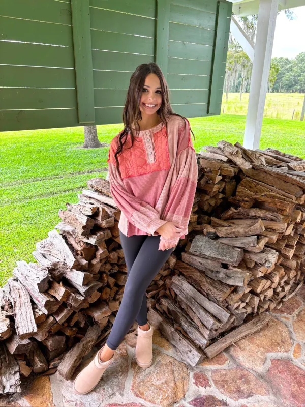 Keep It Vintage Contrast Top sold by Bella Rose boutique