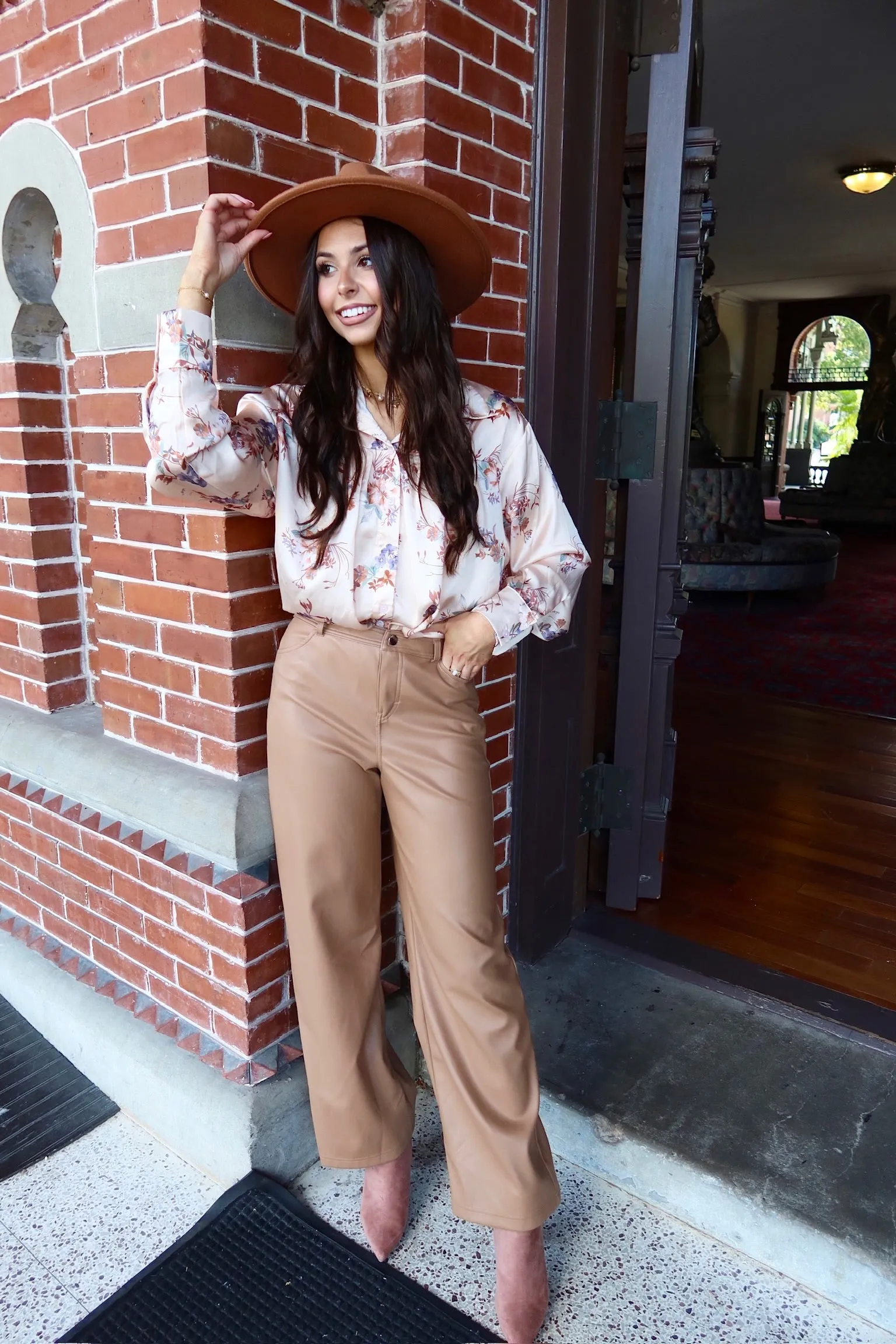 Always Winging It Faux Leather Pants sold by Bella Rose boutique