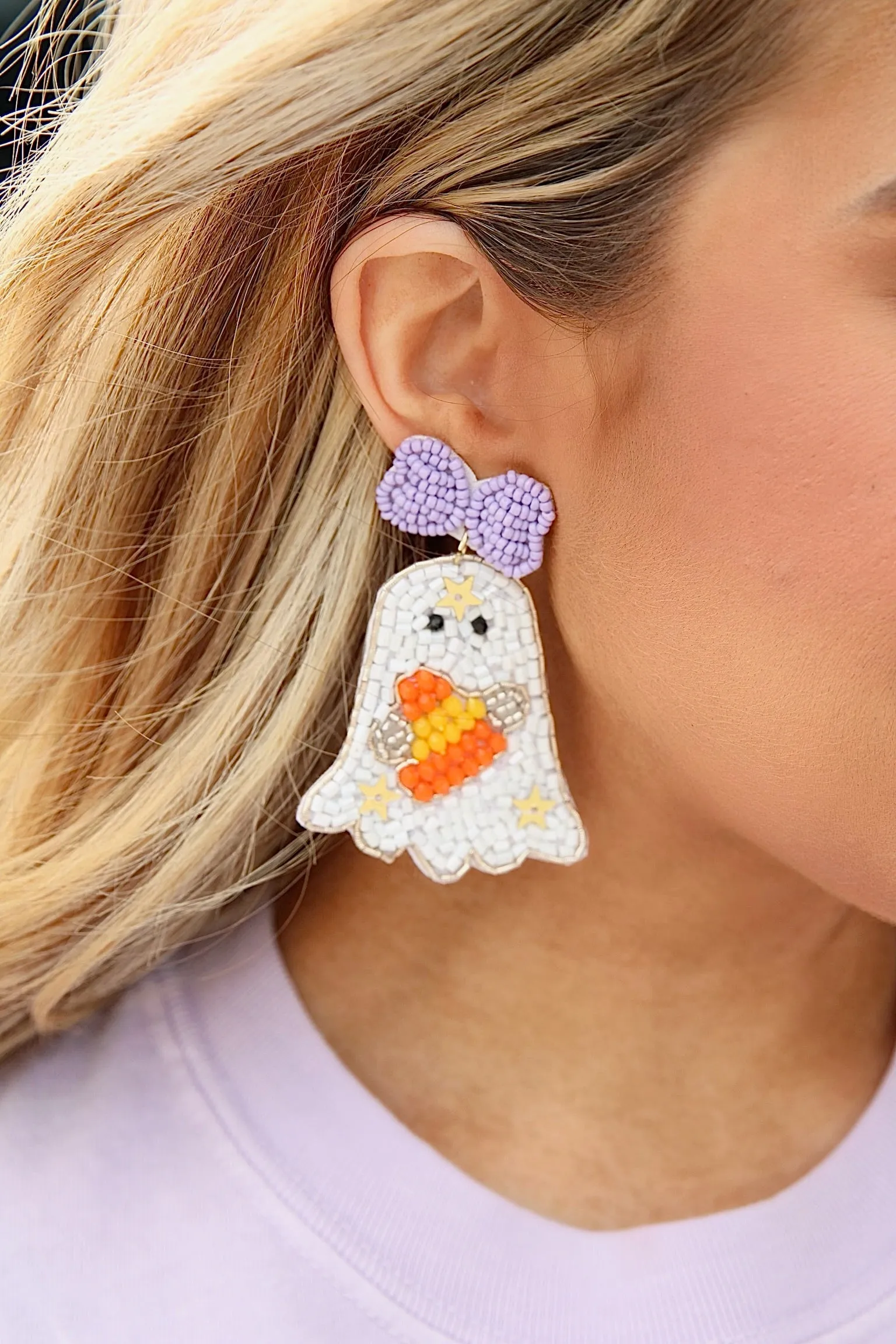 Scared Silly Seed Bead Earrings sold by Bella Rose boutique product image thumbnail 2