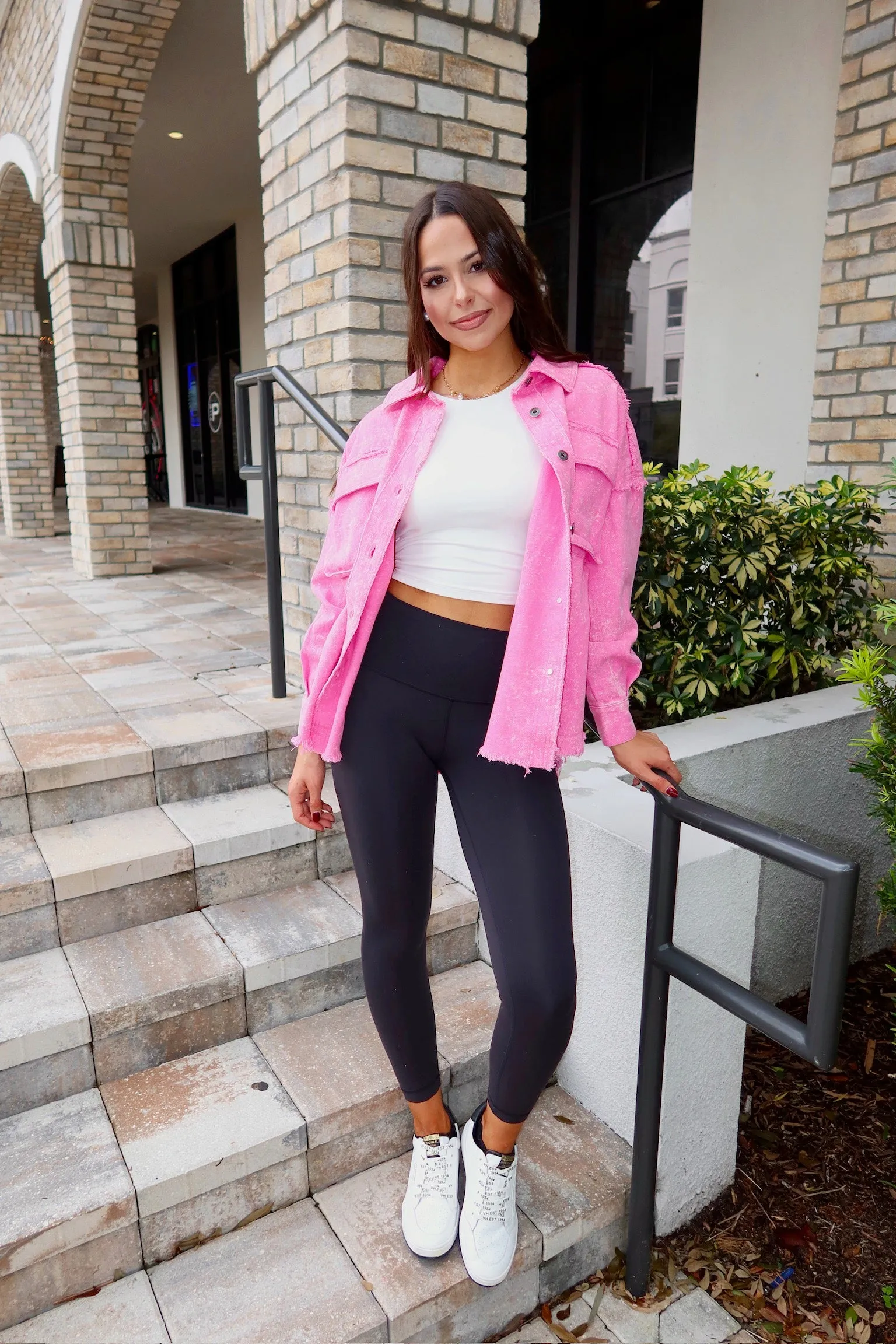 Waving Goodbye Vintage Wash Shacket sold by Bella Rose boutique