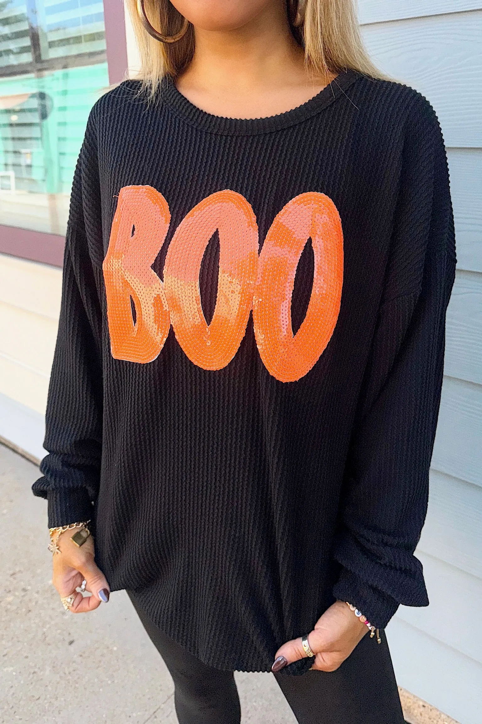 You're So Boo-tiful Ribbed Long Sleeve Top sold by Bella Rose boutique product image thumbnail 2