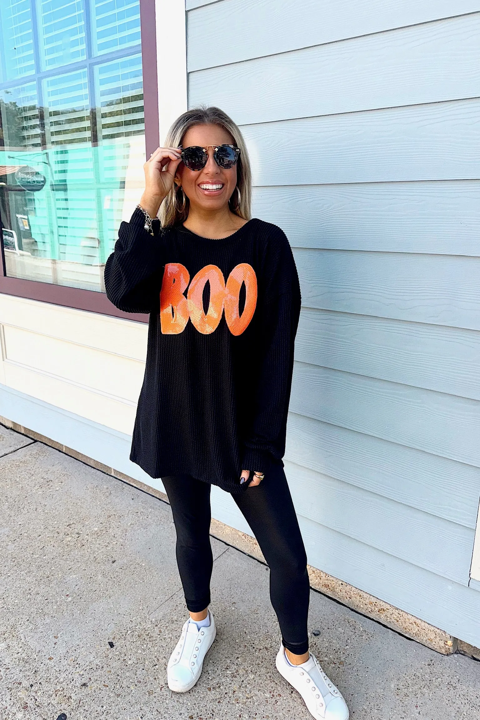 You're So Boo-tiful Ribbed Long Sleeve Top sold by Bella Rose boutique product image thumbnail 5