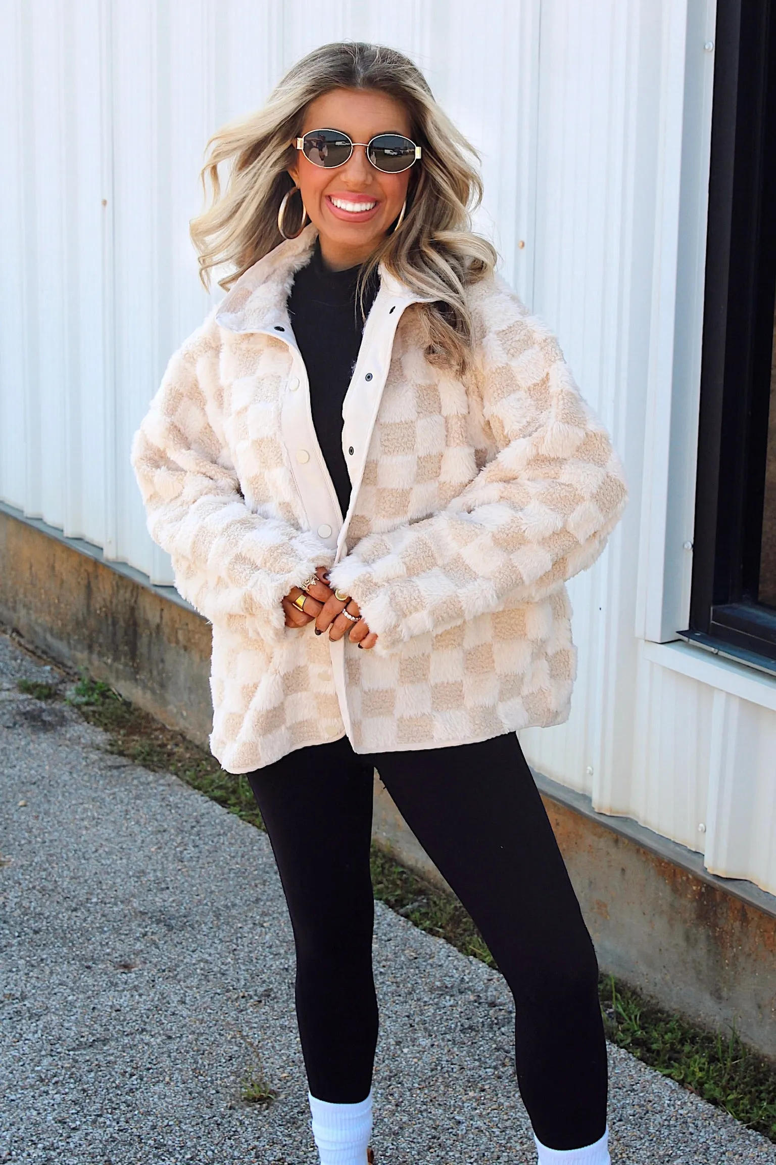 Causing Confusion Checkered Jacket sold by Bella Rose boutique