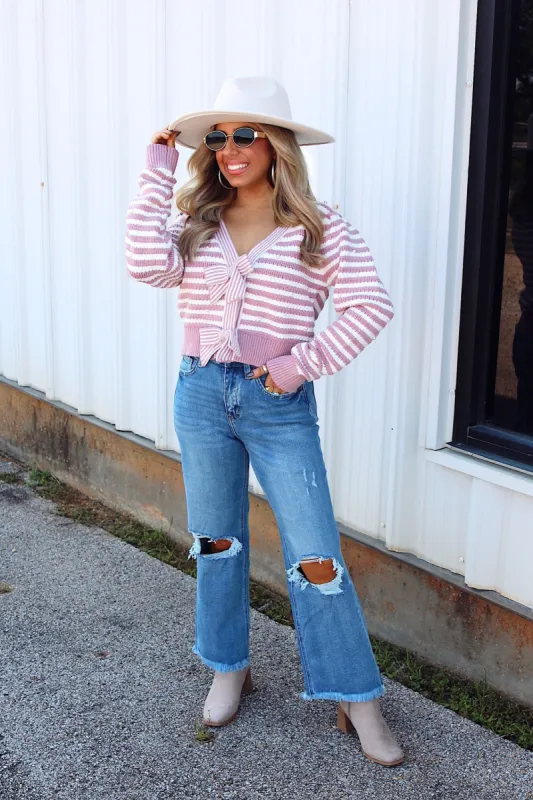 Precious Look Striped Cardigan sold by Bella Rose boutique