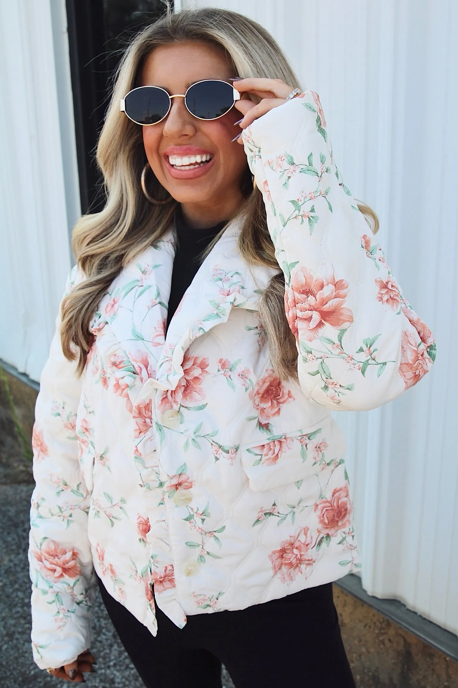 Timeless Energy Floral Puffer Jacket sold by Bella Rose boutique product image thumbnail 2