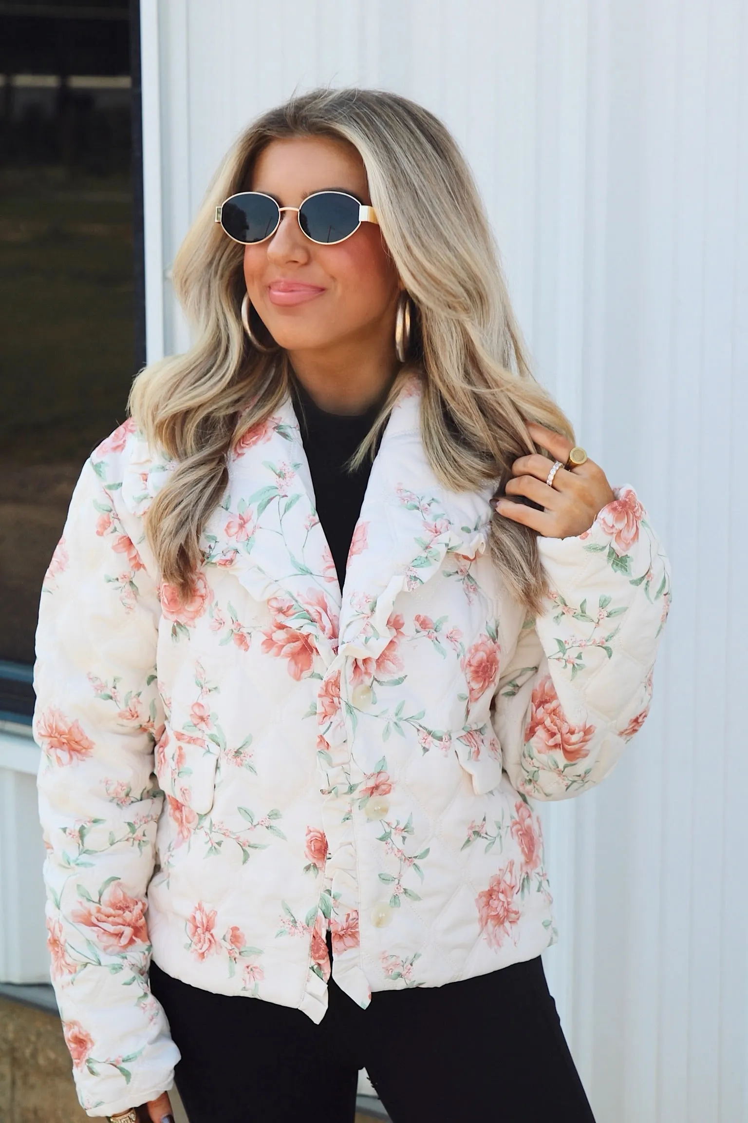 Timeless Energy Floral Puffer Jacket sold by Bella Rose boutique product image thumbnail 5