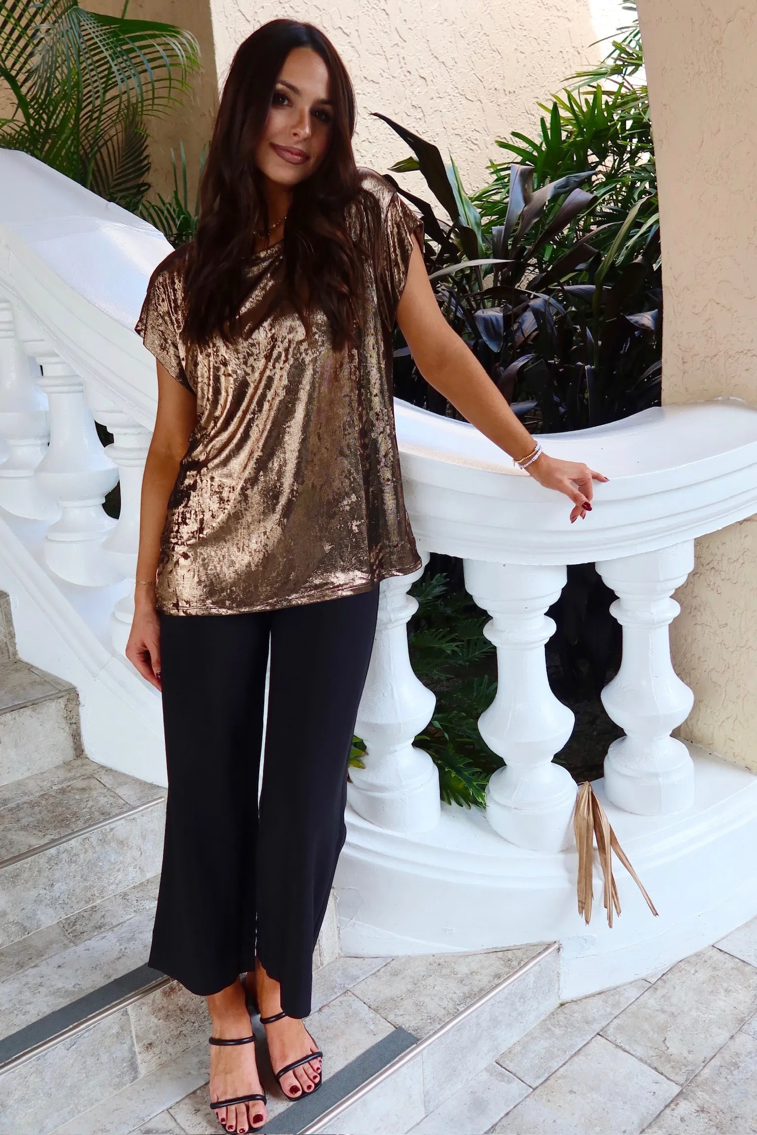 Alert The Press Metallic Top sold by Bella Rose boutique product image thumbnail 5