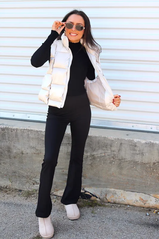 Relaxed Attitude Metallic Puffer Vest sold by Bella Rose boutique
