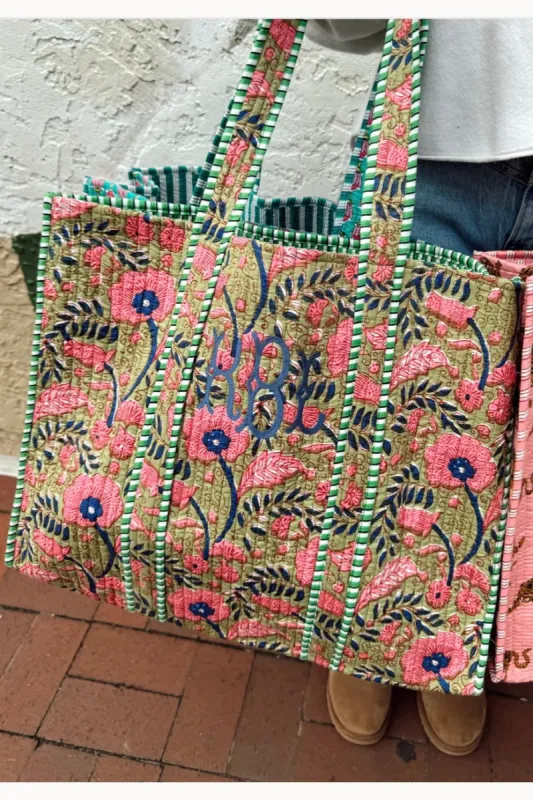 Always Ready To Go Quilted Tote Bag sold by Bella Rose boutique