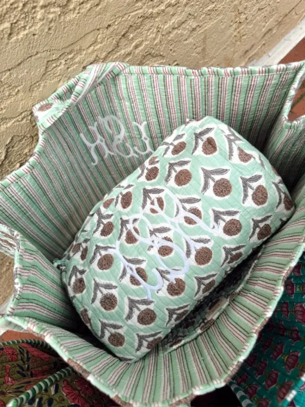Always Ready To Go Quilted Makeup Bag sold by Bella Rose boutique
