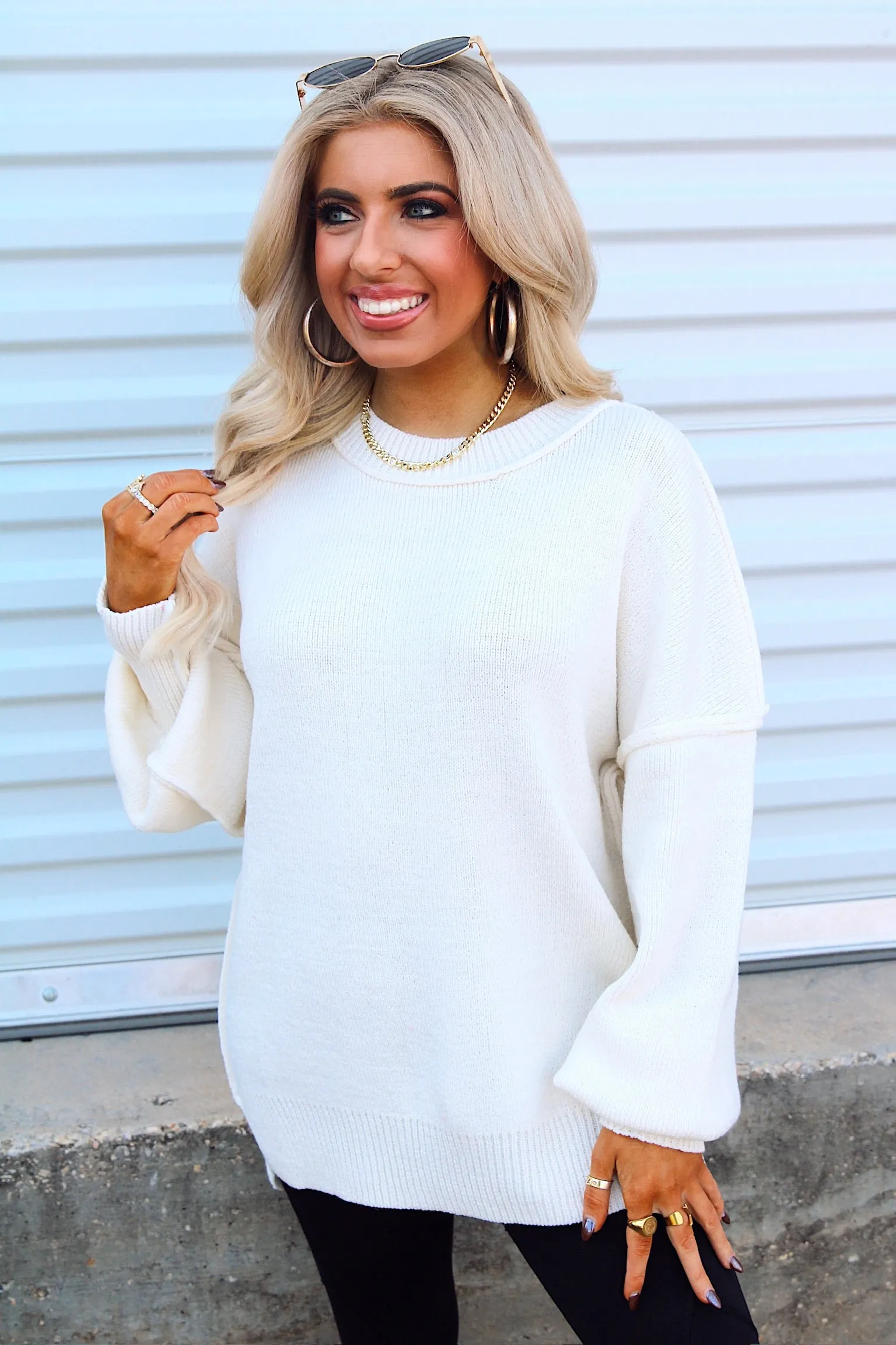 Here's To The Night Knit Sweater sold by Bella Rose boutique