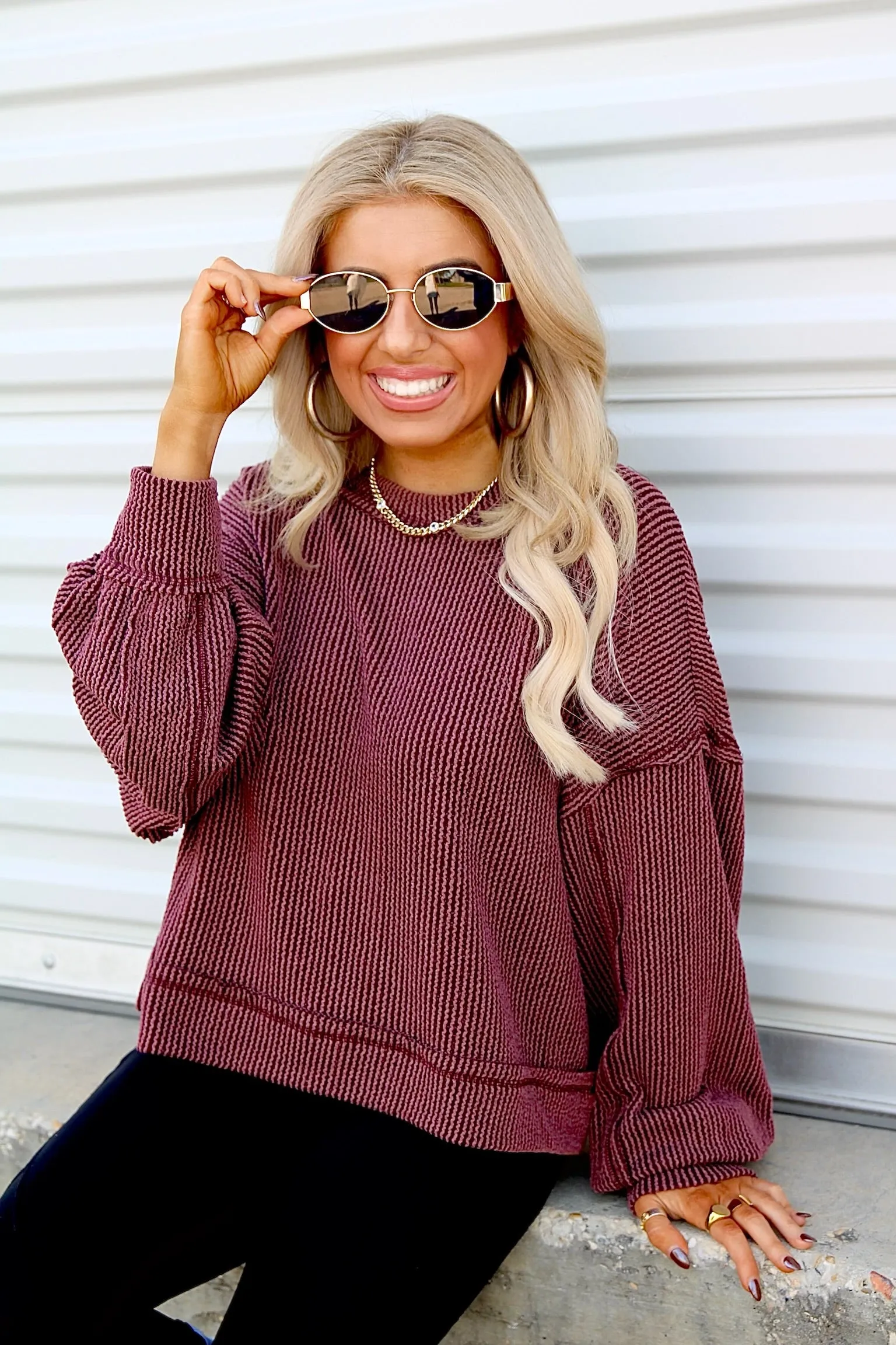 A Little Unpredictable Ribbed Top sold by Bella Rose boutique