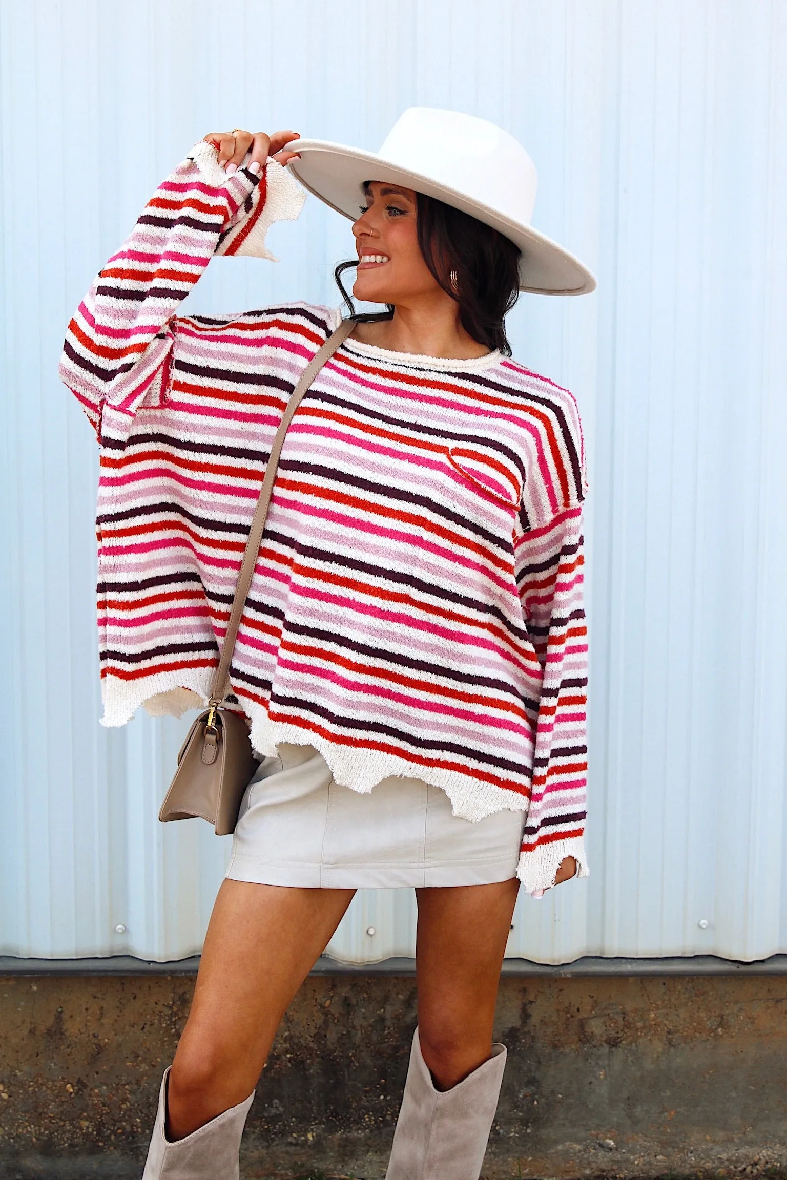 Pursuit Of Fall Striped Sweater sold by Bella Rose boutique