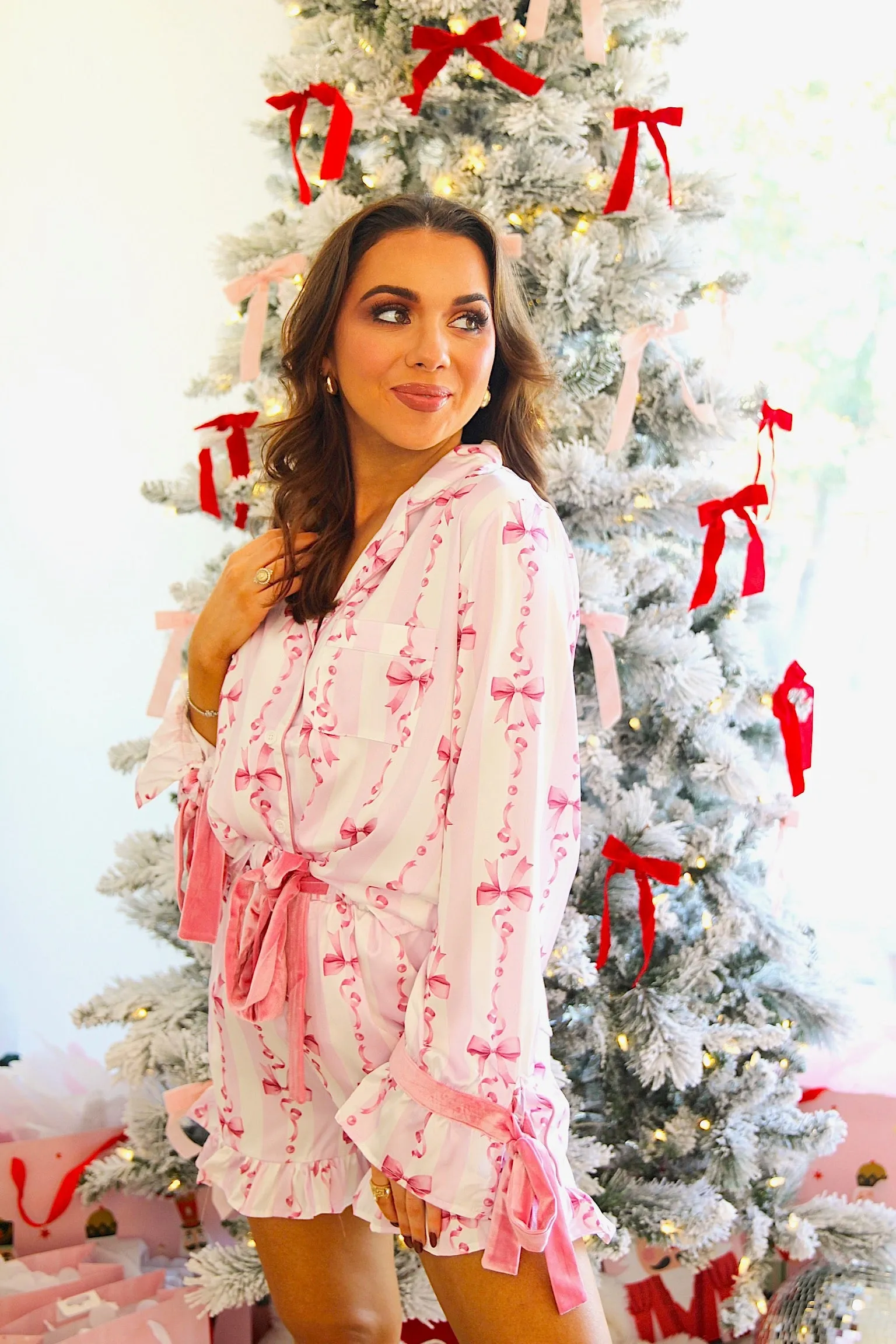 So Demure Satin Two Piece Pajama Set sold by Bella Rose boutique product image thumbnail 2