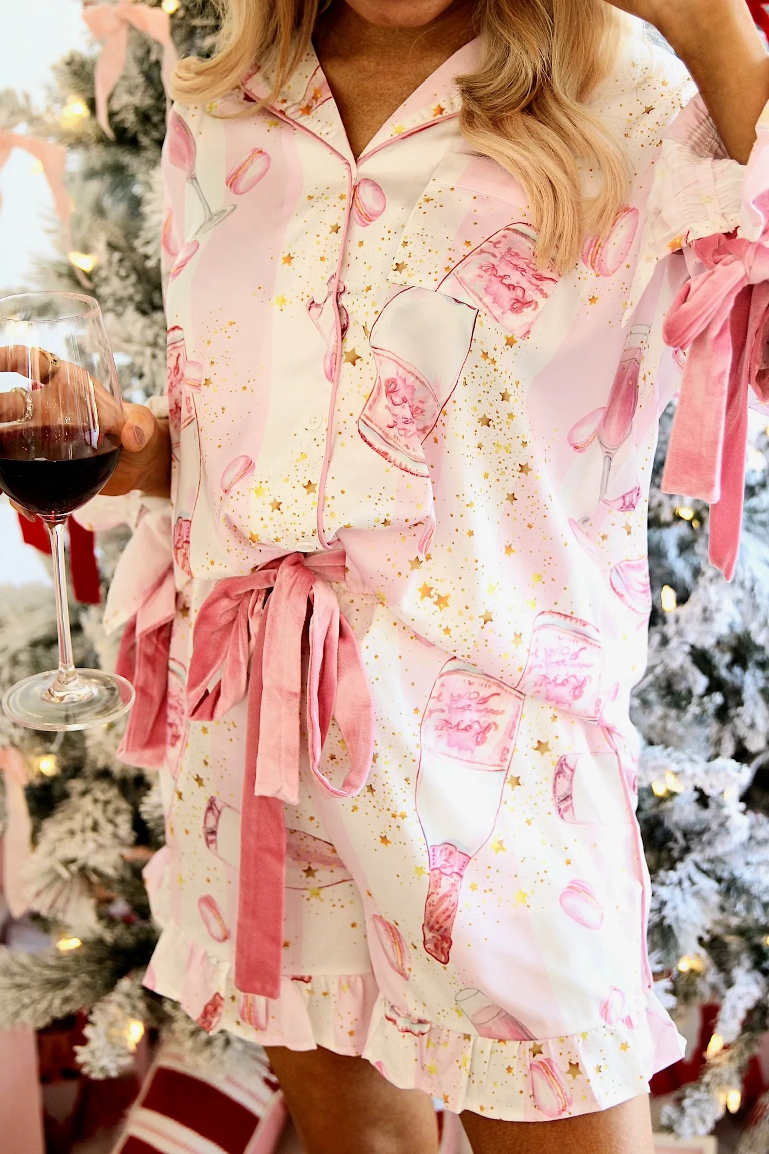 Cheers To Me Satin Two Piece Pajama Set sold by Bella Rose boutique product image thumbnail 2