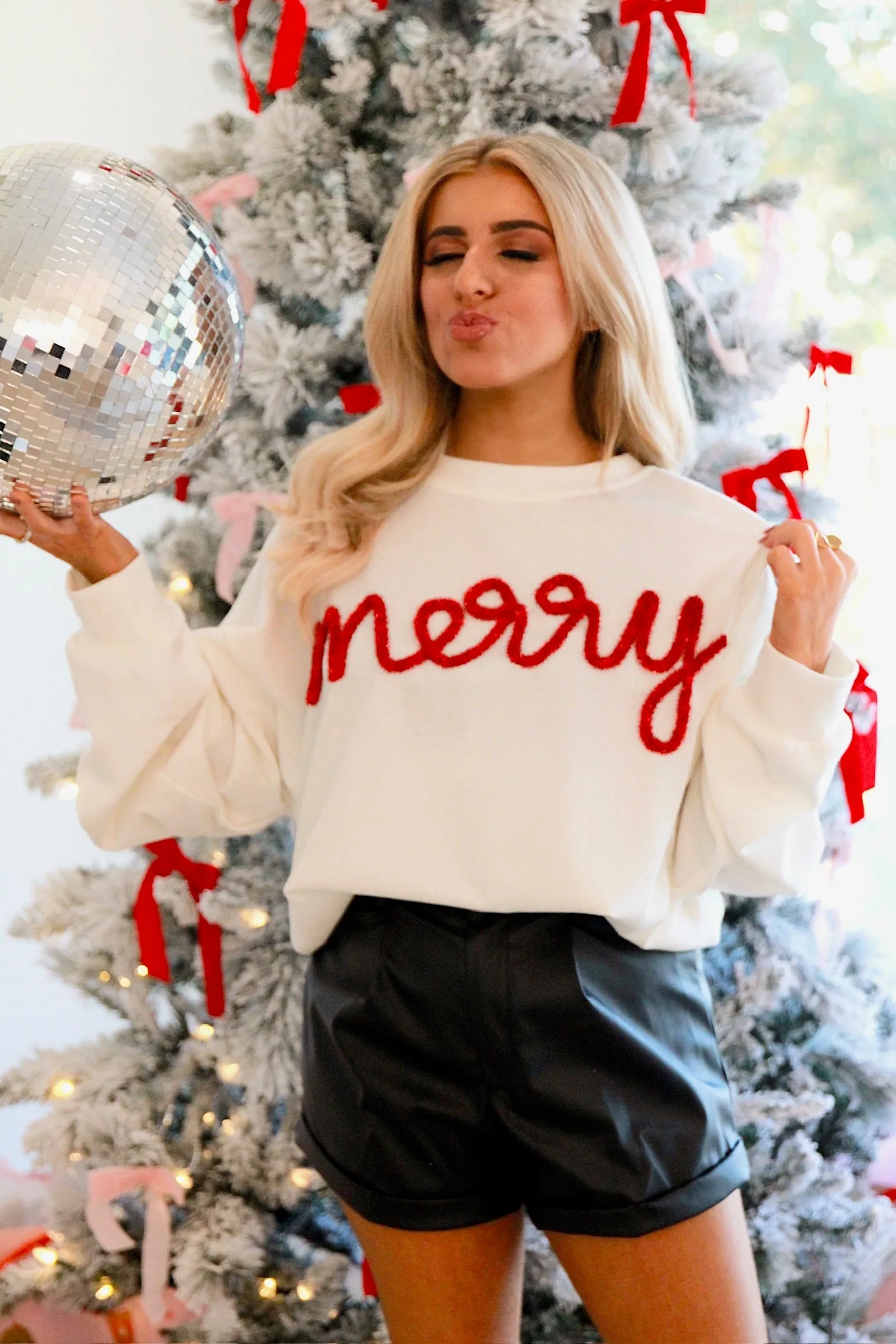 Let's Be Merry Tinsel Rib Top sold by Bella Rose boutique product image thumbnail 3