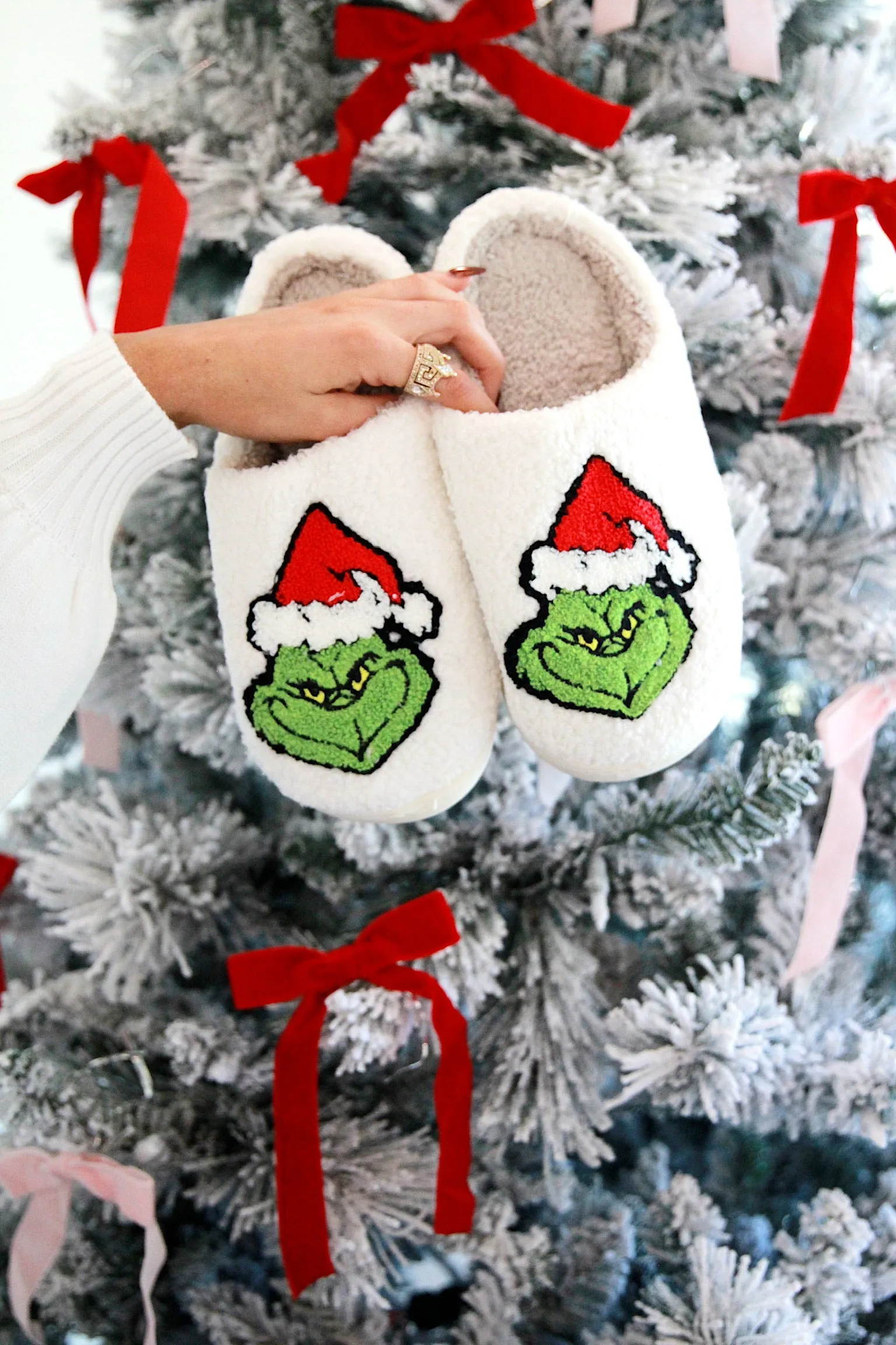Hey There Grinch Slippers sold by Bella Rose boutique