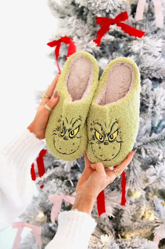 Grinchiest Slippers sold by Bella Rose boutique