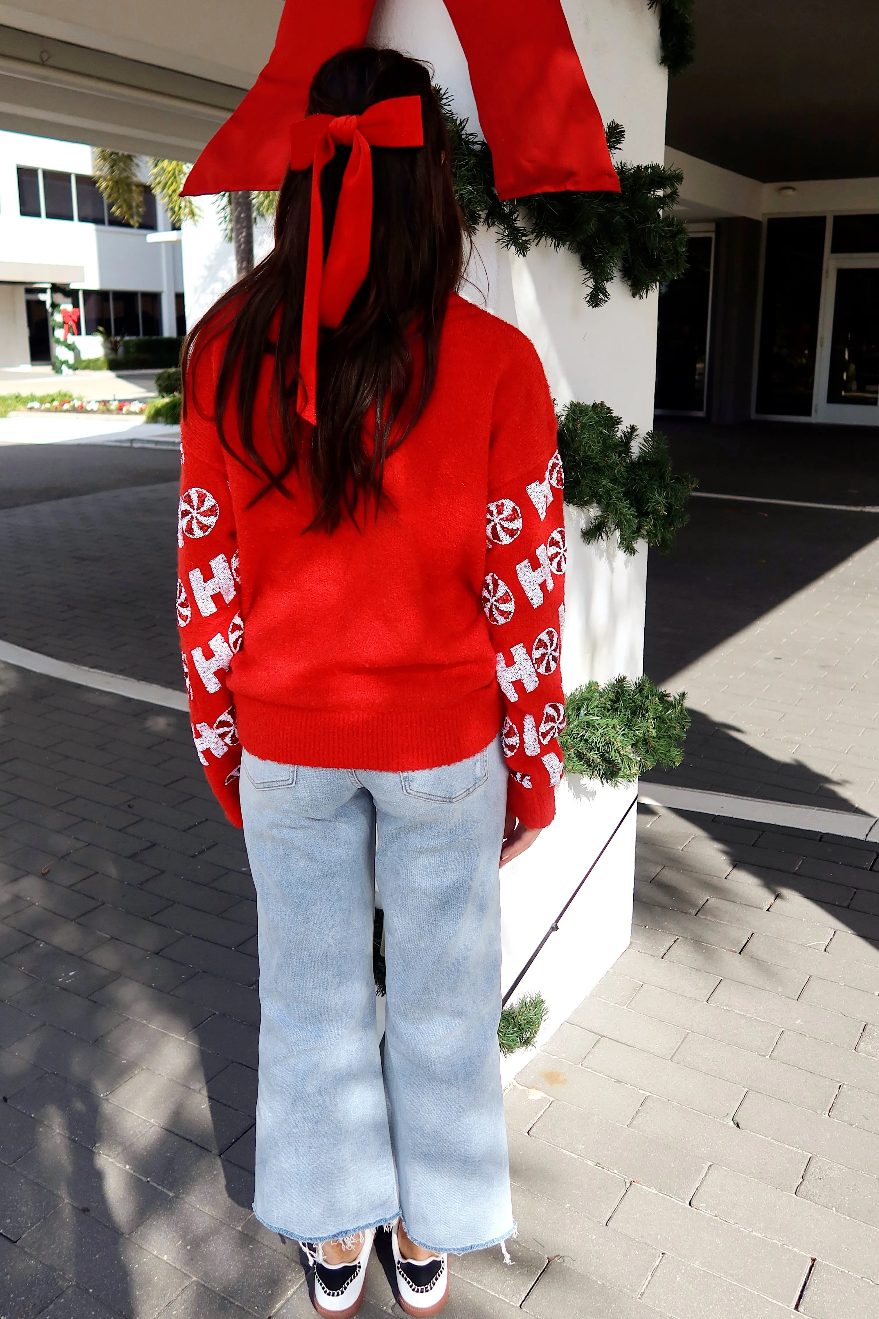 Peppermint Twist Sequin Sweater sold by Bella Rose boutique product image thumbnail 4