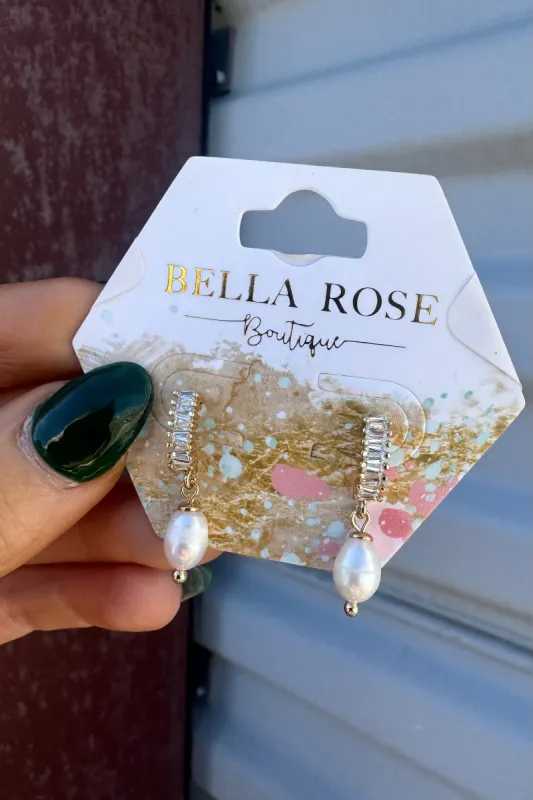 Luxe Glamour Pearl Earrings sold by Bella Rose boutique