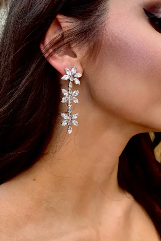 Luxe Glamour Rhinestone Drop Earrings sold by Bella Rose boutique