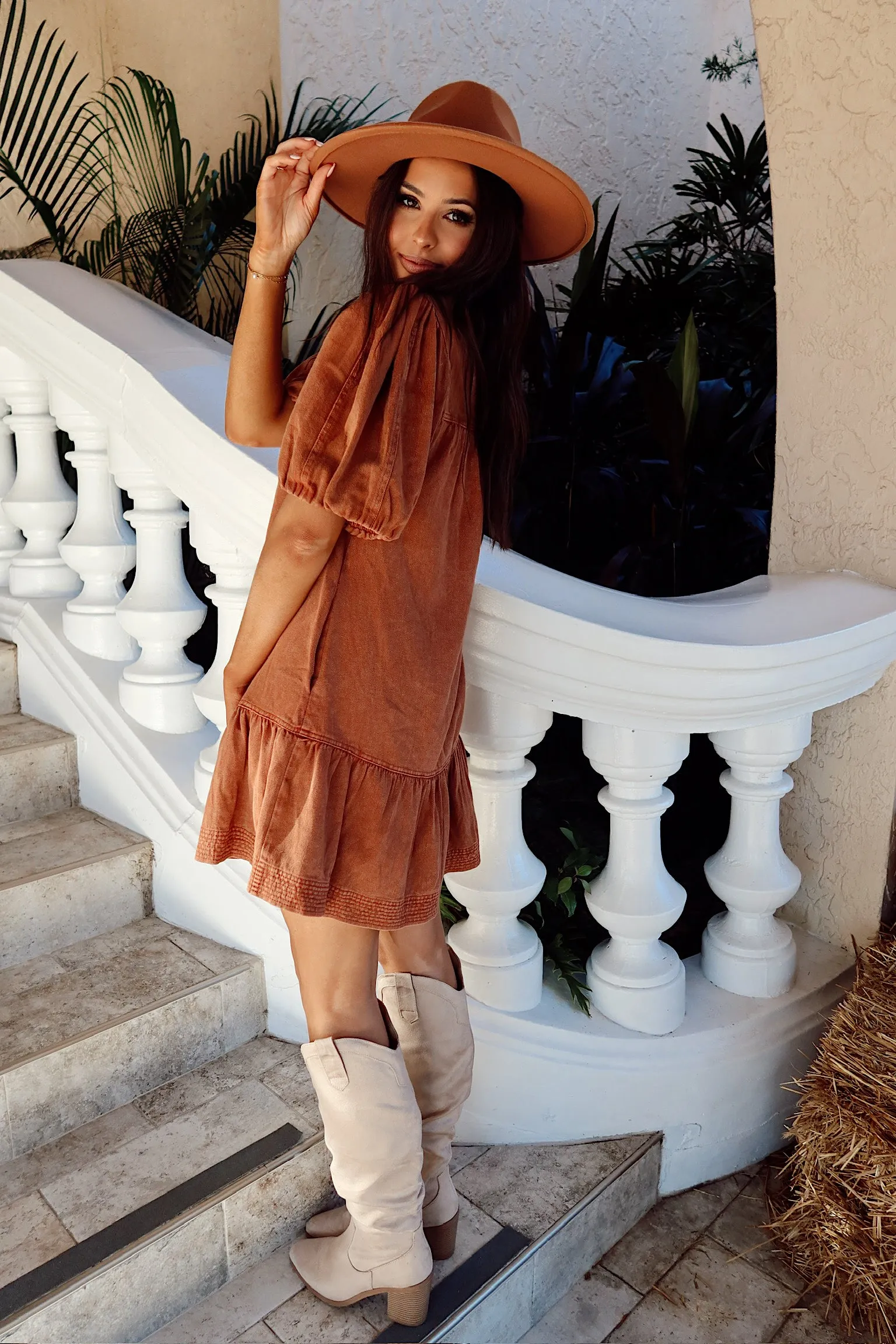 Seasoned Chicness Denim Mini Dress sold by Bella Rose boutique product image thumbnail 2