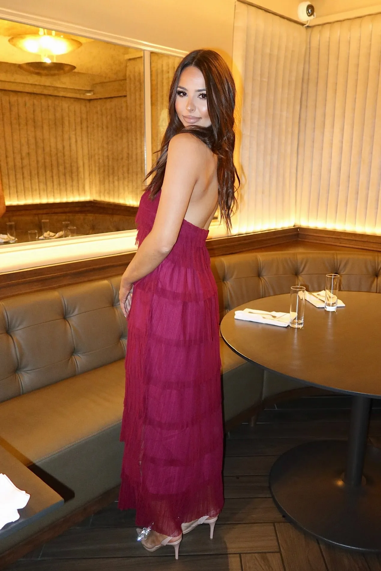 Wine Into Whiskey Tiered Maxi Dress sold by Bella Rose boutique product image thumbnail 3